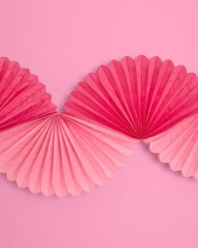 xo, Fetti Pink Paper Fan Garland - 6 Ft. | 3D Bachelorette Party Decorations, Birthday Party Supplies, Pink Preppy HBD, Baby Shower thumbnail 6