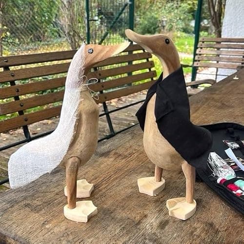 Bamboona Deko Ente aus Bambus/Holzfigur/handgefertigt/Unikat/Einzeln oder als Familie/Geschenk (Familie (Größe S, M & L)) thumbnail 2