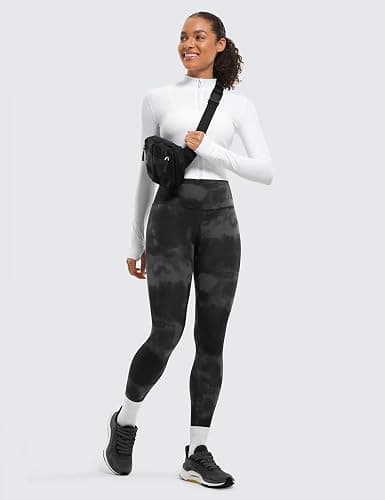 CRZ YOGA Butterluxe High Waisted Lounge Legging 25" - Buttery Soft Workout Yoga Pants for Women - Medium - Grey Tie Dye Flowers thumbnail 3