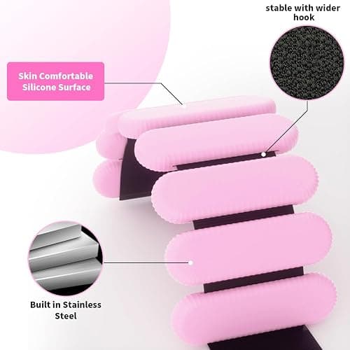 YOVKOK Adjustable Ankle Weights for Women Men,Wrist Weights set for Walking Running,1 Pair (1Lbs Each) Silicone Workout Weights for gym fitness, Jogging,yoga,pilates,strength training,physical therapy thumbnail 2