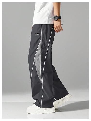 QJQ Men's Baggy Sweatpants Y2K Parachute Drawstring Wide Leg Pants Vintage Cargo Track Pants Casual Streetwear thumbnail 4