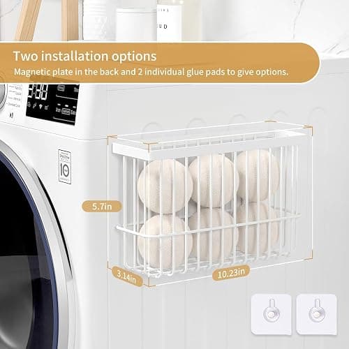 Moryimi Magnetic Dryer Ball Holder for Laundry Room Organization and Storage, Magnetic Lint Bin for Laundry Room, Iron Dryer Ball Container for Laundry Room Storage (No Balls) thumbnail 2