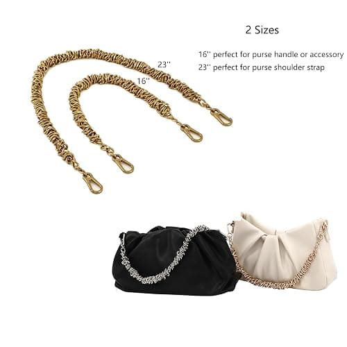 Unique Metal Bag Chains Purse Handles Shoulder Strap Replacement Accessories Charms for Handbags(Black 23 Inch) thumbnail 6