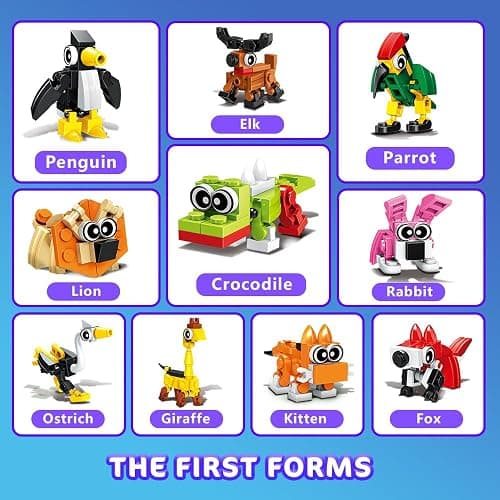 HOGOKIDS 60 Kinds Party Favors for Kids, 20 Pack 3-in-1 Animals Building Block Toy Sets for Goodie Bags Stocking Stuffer Classroom Prizes Birthday Christmas Easter Gifts for Boys Girls Ages 6-12+ thumbnail 7