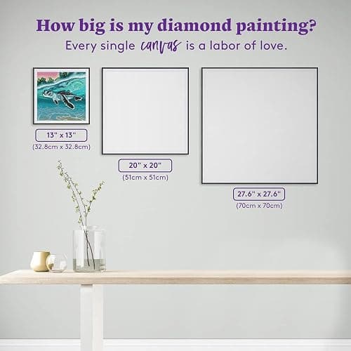 DIAMOND ART CLUB Tropical Sea Turtle Diamond Painting Kit, Fun DIY Crafts for Adults, Round Diamond Art Canvas, 13" x 13" thumbnail 7