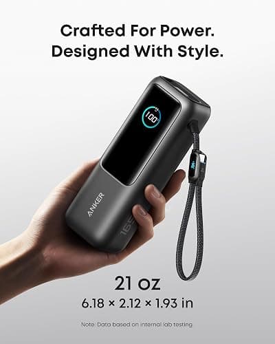 Anker Power Bank, 25,000mAh Travel Essential with 165W Total Output | 3 USB-C Ports with 100W Max Each, Built-In Retractable Cables, Flight-Ready, for iPhone 17 Series, MacBook, and More thumbnail 7