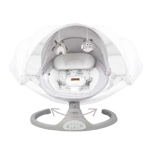 MoMi KENANI Transat balancelle jusqu’à 9 kg, pliable, télécommande et Bluetooth pour smartphone, alimentation piles et secteur, harnais de sécurité 5 points, pare-soleil, moustiquaire thumbnail 35