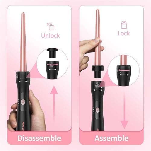 Curling Iron Hair Curler 5 in 1, MOCEMTRY Curling Wand Set 3 Barrel Triple Tool with 0.35in to 1.26in Barrels Hair Crimper Hair Tool Beach Waves Hair Waver for Women with Glove & Hair Clip thumbnail 5