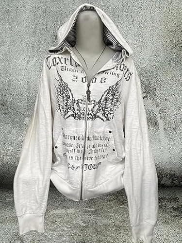 Pdxnyxx Streetwear Jacket Y2k Grunge Zip Up Hoodie Women Men Oversized Emo Goth 2000s Graphic Hoodie Baggy Sweatshirts thumbnail 3
