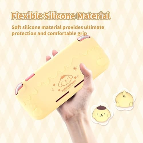 Kuitmor Protective Case for Switch Lite,Kawaii Switch Cover Case,Anti-Scratch Soft Silicone Protective Shell for Switch Lite 2019 with 2 Thumb Grip Caps - BDG thumbnail 3