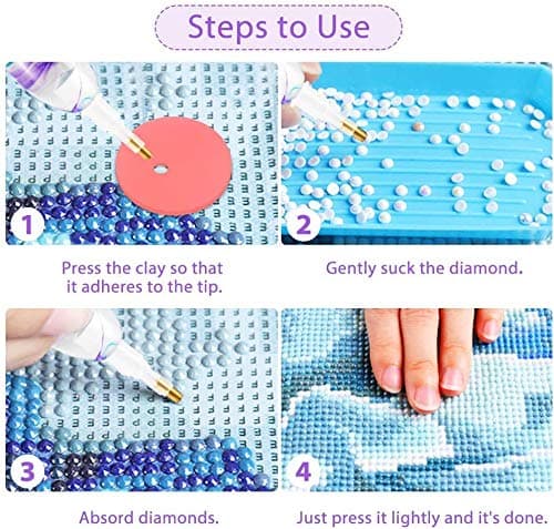 RovyFota Diamond Painting Pen, Handmade Resin Diamond Painting Pens with Glue Clay and Various Tips, More Comfortable and Faster, 5D Diamond Painting Tools for Diamond Paintings Hobby (Pink) thumbnail 5
