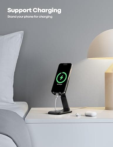 Lamicall Cell Phone Stand for Desk - [Height Adjustable] Foldable Mobile Phone Holder, Portable Stand for iPhone 17 16 15 14 13 12 11 Pro Max Plus Air, Galaxy S25 S24, Telephone, Office Accessories thumbnail 3