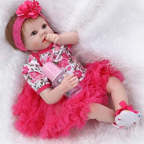 Reborn Baby Dolls Clothes Accessories Red Tutu Outfit for 17-23 Inch Reborn Newborn Baby Girl Clothing Set 【Super Cute Red Princess Dress 3pcs Set 】 thumbnail 7