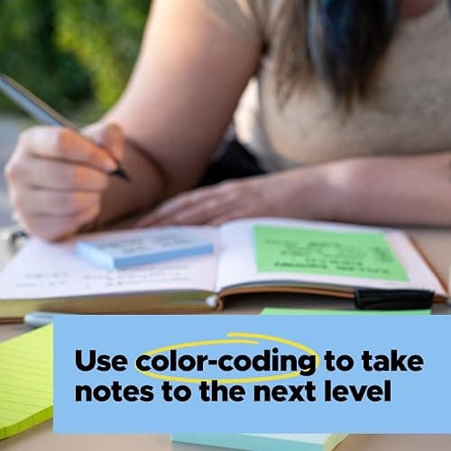 Post-it 100% Recycled Paper Super Sticky Notes, 3 in. x 3 in., 5 Pads, 70 Sheets per Pad, Oasis Collection, School Supplies and Office Products thumbnail 9