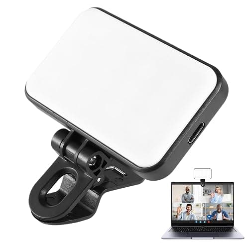 Clip on Selfie Light - Rechargeable Makeup Clip on Lamp,Rotatable Fill Light for Travel Live Streaming Home Studio Conference Selfie Video Recording Vlogging Photography thumbnail 7