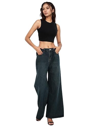 Xineicy Women's Jeans Y2K Wide Leg Baggy Jeans High Waist Loose Vintage 90s Boyfriend Denim Pants thumbnail 6