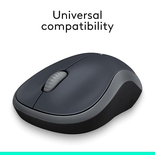 Logitech M185 Wireless Mouse, 2.4GHz with USB Mini Receiver, 12-Month Battery Life, 1000 DPI Optical Tracking, Ambidextrous, Compatible with PC, Mac, Laptop - Grey thumbnail 7