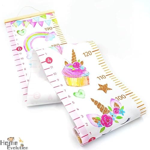 HomeEvolution Kids Growth Chart Height Measuring Chart, Unicorn Canvas Wall Hanging Rulers for Baby Children Girls Bedroom Decor thumbnail 4