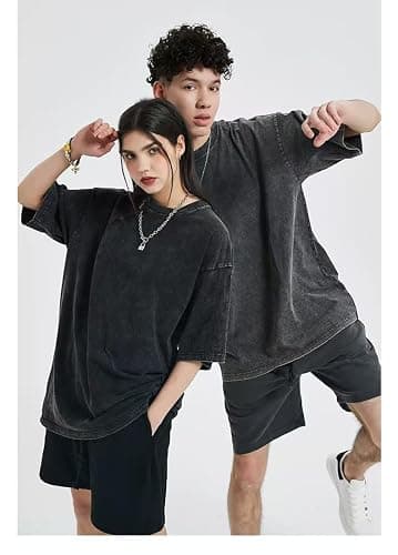 Yimoon 3 Pack Oversized Tshirts for Women Washed Vintage Baggy Boyfriend Tees Short Sleeve Unisex Cotton Tops thumbnail 6