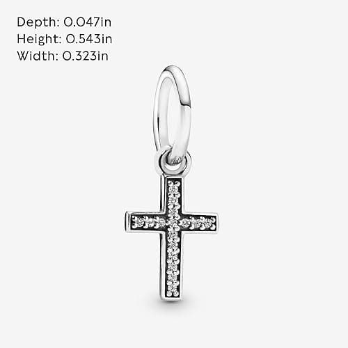 PANDORA Sparkling Cross Dangle Charm - Faith Symbol Design with Cubic Zirconia Stones - Hand-Finished - Jewelry for Her with Gift Box - Compatible with Moments & ME Charm Bracelets - Sterling Silver thumbnail 6