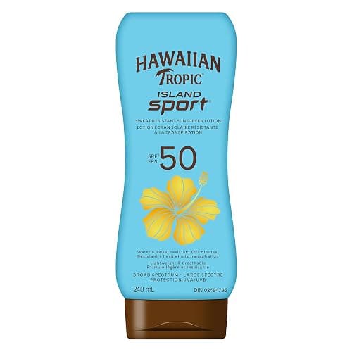 Hawaiian Tropic Island Sport Lotion Sunscreen SPF 50, 240mL | Hawaiian Tropic Sunscreen SPF 50, Sunscreen, Broad Spectrum Sunscreen, Water Resistant Sunscreen, 240mL - Image 1
