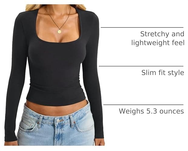 EasyGala Womens Cotton Tops Long Sleeve T Shirts Square Neck Y2k Tops Slim Fit Going Out Fall Fashion Clothes 2026 thumbnail 4