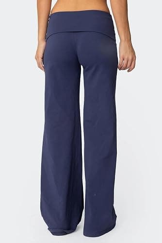 Qmlyev Wide Leg Sweatpants for Women Fold Over Low Rise Flare Yoga Lounge Pants Back to School Clothes for Teen Girls thumbnail 6