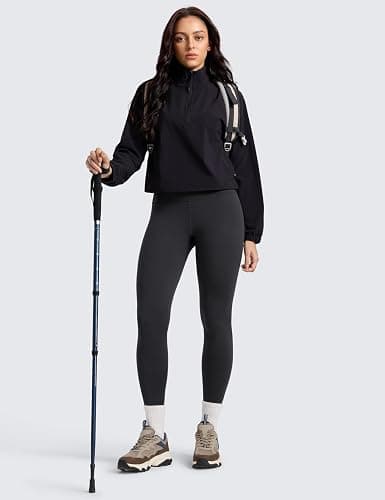 CRZ YOGA Matte Fleece Lined Leggings 28'' - Thermal Casual Lounge Workout Womens Yoga Full Length Pants Winter Warm thumbnail 4