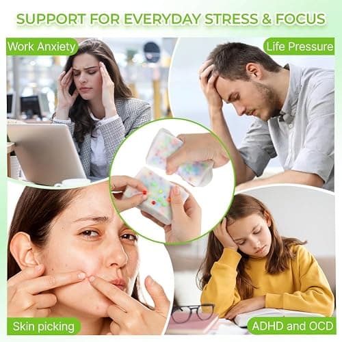 Pimple Popping Fidget Toy - Skin Picking Squishy Pad for Adult - Picky Pad & Taba Squeeze Stress Relief Fidget with Colorful Beads - Pimple Popper Toy for Anxiety | Dermatillomania | ADHD thumbnail 6
