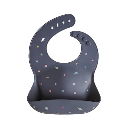 mushie Silicone Baby Bib | Adjustable Fit Waterproof Bibs (Planets) - Image 1