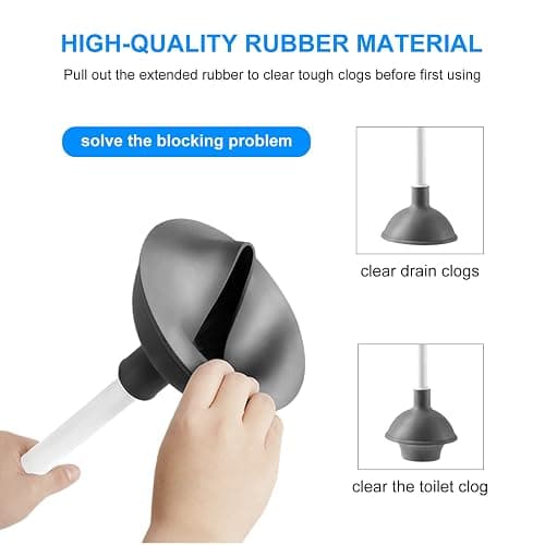 SetSail Toilet Brush and Plunger Set, Toilet Plungers for Bathroom Heavy Duty Toilet Bowl Brush and Holder Hidden Toilet Plunger and Brush Set for Deeply Cleaning - white thumbnail 3