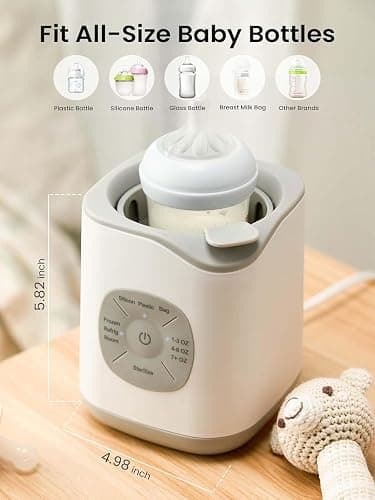 Bottle Warmer, Baby Bottle Warmer Fast Baby Food Heater&Thaw BPA-Free Milk Warmer with Accurate Temperature Control for Breastmilk or Formula for Bottles thumbnail 2