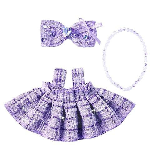17cm Doll Clothes - Clothes for Dolls Outfit, Accessories for 17cm Dolls Clothes, No Doll Included (Purple-B) - Image 1