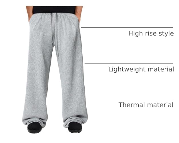 ZUGJAM Baggy Sweatpants Wide Leg Lounge Sweat Pants with Pockets thumbnail 4