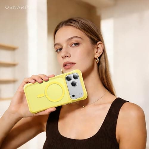 ORNARTO Magnetic for iPhone 17 Pro Max Case, 20FT Military-Grade Drop Protection, Compatible with MagSafe, Slim Shockproof Translucent Matte Phone Case for iPhone 17 Pro Max 6.9", Light Yellow thumbnail 9