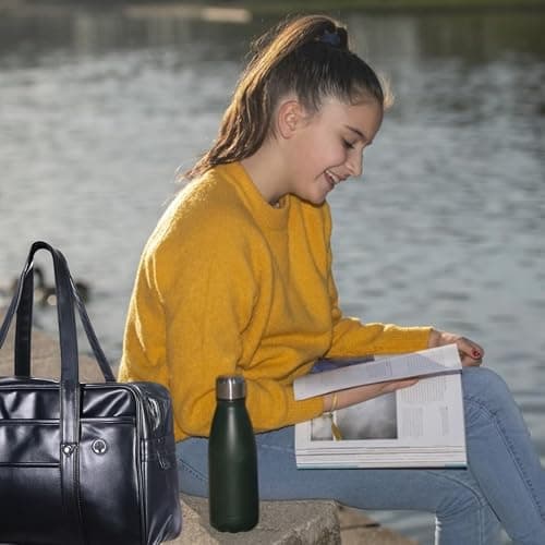 CALLARON Japanese School Bag Large Pu Shoulder Briefcase Tote for Women Men Waterproof Messenger Bag with Laptop Compartment Lightweight Crossbody Purse 15.74X10.23X4.72 Inch thumbnail 8