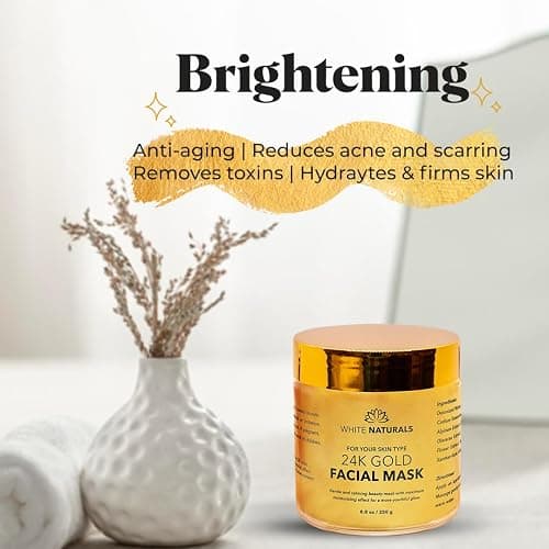 White Naturals One Day Sale 24K Gold Facial Mask, Anti-Aging Gold Face Mask For Flawless & Moisturizes Skin, Helps Reduces Wrinkles, Fine Lines & Acne Scars, Removes Blackheads, Dirt & Oils thumbnail 5