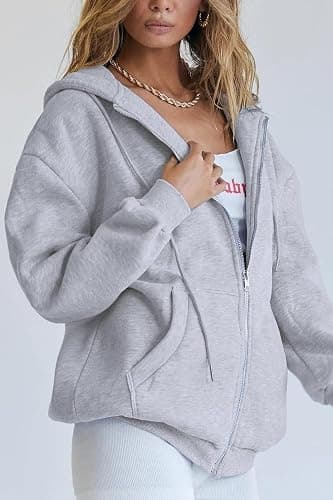 PRETTYGARDEN Women's 2025 Zip Up Y2K Hoodies Casual Long Sleeve Sweatshirts Fall Spring Track Jackets with Pockets thumbnail 2