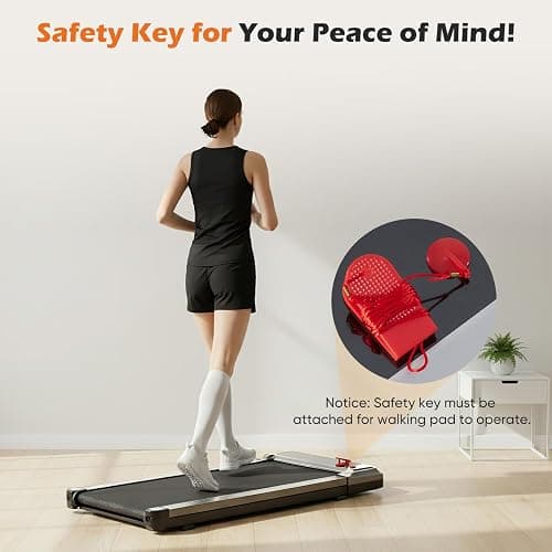 Sweetcrispy Compact Treadmill for Small Spaces, Quiet Under-Desk Walking Pad, Slim & Portable Design for Home Office Workouts, Easy to Store, Ideal for Apartments and Work-from-Home Fitness thumbnail 9