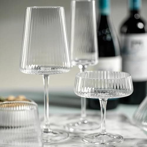 Zodax Bandol Fluted Textured Glasses or Stemware Sets of 2 or 4 (Cocktail S/4) thumbnail 3