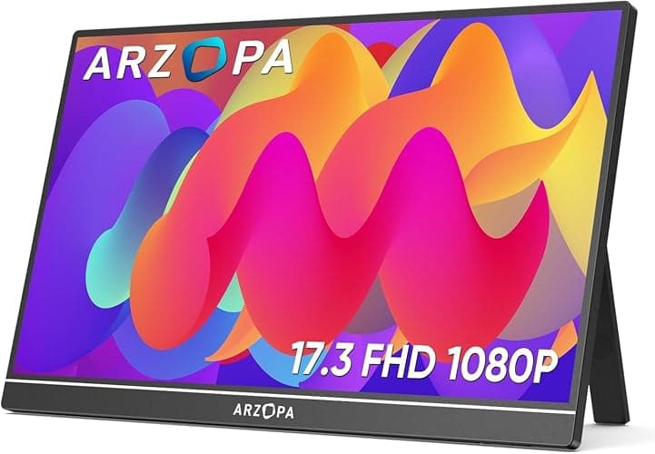 ARZOPA 16" 2.5K Portable Monitor, 2560x1600 QHD IPS Display 123% sRGB with Built-in Stand USB-C HDMI Eye Care External Second Screen for Mac Laptop Phone PS4/5 Xbox Switch -Z1RC - Image 1