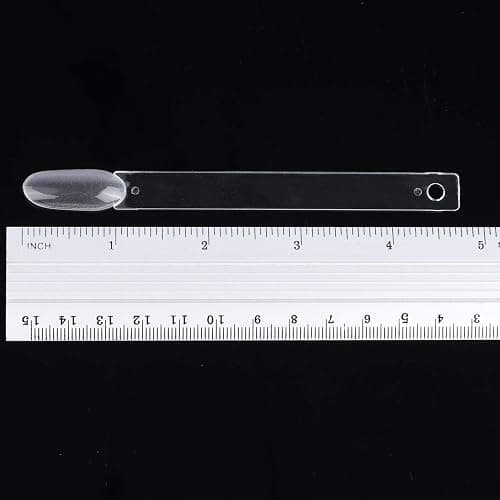 200 Pcs Oval Nail Swatch Sticks Fan-shaped Nail Polish Sample Sticks with Metal Split Ring for Nail Color Display, Clear thumbnail 4