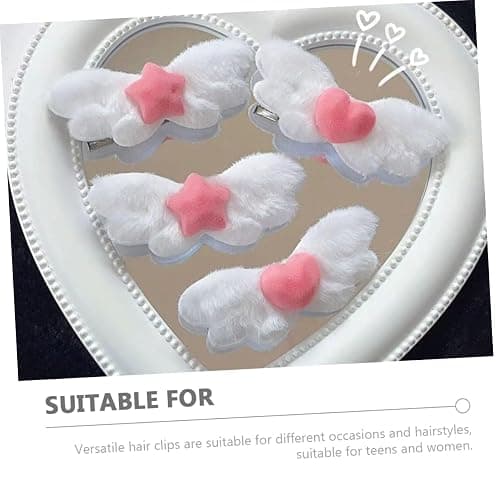 FRCOLOR 4 Stück-pack Engelsflügel Haarspangen mit Flügel Design Weiche Haarclips für Frauen und Mädchen Modische Haar Accessoires für Styling und Frisuren thumbnail 5