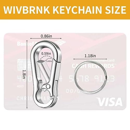 WIVBRNK 4 Pack Keychain, Metal Key Chain, Sturdy Key Ring, Key Rings Key Organizer Keychain Clip Key Chains for Men Women thumbnail 2