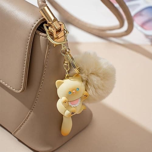 Jekvill Cat Keychain bag charms for handbags Cute Keychains for Women Kawaii Cat Backpacks Accessories cat plush keychain thumbnail 4