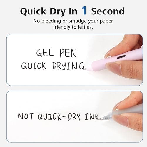 Writech Retractable Gel Ink Pens: 8ct Black Ink 0.5mm Fine Point Tip Pen Comfort Grip Smooth Writing with Aesthetic Gradient Color Barrel for Journaling Note Taking Sketching No Bleed & Smear thumbnail 5