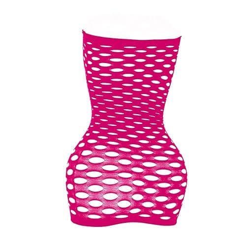Vorifun Sexy Womens Strapless Fishnet Lingerie Sleepwear Mini Dress Tube Chemise Bodysuit One Size thumbnail 4