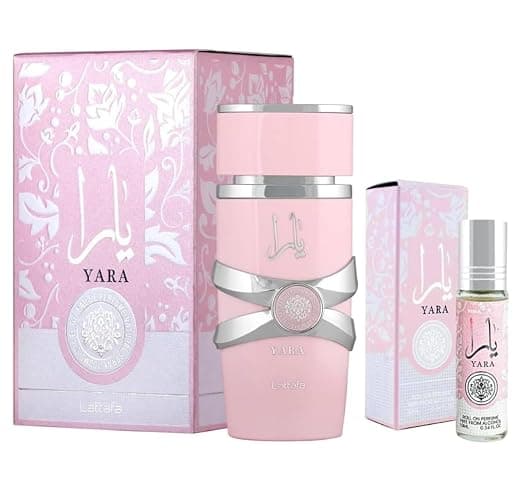 Lattafa Yara EDP 3.4 Fl Oz + Yara Perfume Oil 0.34 Fl Oz Bundle thumbnail 2