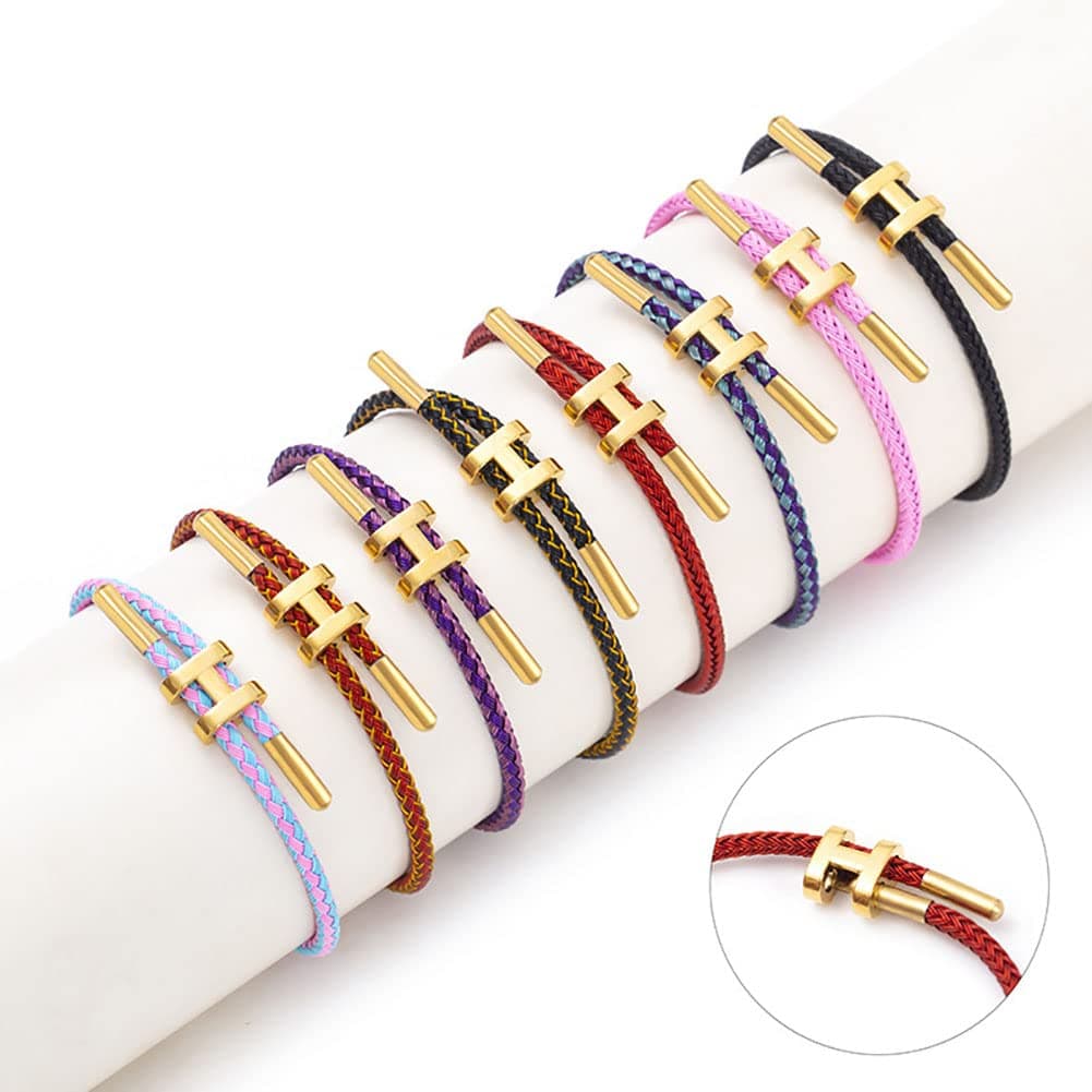 SPOMUNT Bracelets Fashion for Women Adjustable Bracelet, Gold-plated Buckle Design Titanium Steel Wire Rope Jewelry thumbnail 2