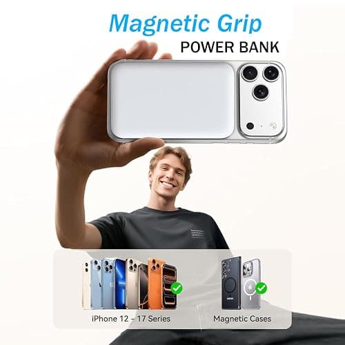 For Magsafe Power Bank, Wireless Portable Charger, 5000mAh Magnetic Wireless Power Bank Fast Charging with USB C in&Out Battery Pack, Portable Phone Charger For iPhone 17/16/15/14/13/12 Pro Max thumbnail 2